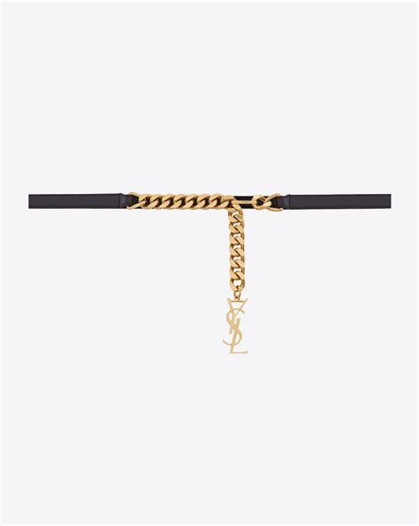 ysl monogram chain belt|YSL monogram belts.